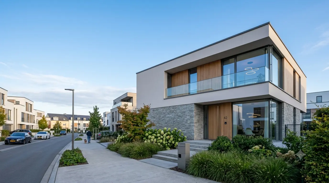 Maison contemporaine construite par Lëtzhome au Luxembourg